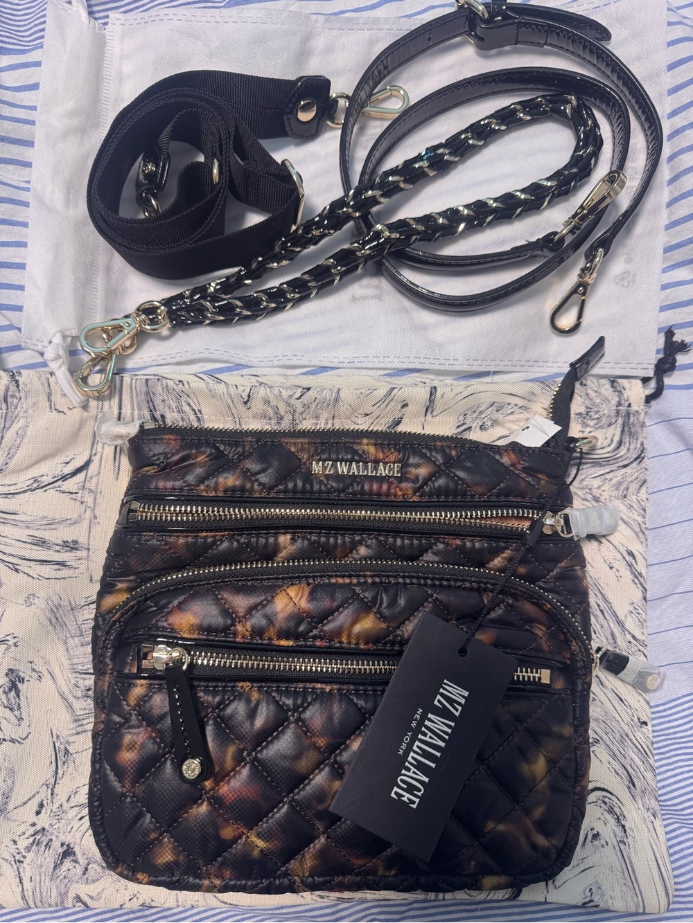MZ WALLACE Tortoise Downtown Crosby Crossbody quilted - Picture 6 of 12
